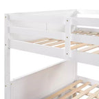 Lit superposé gigogne, lit superposé double en bois avec lit gigogne, cadre de lit superposé en bois massif avec garde-corps et échelle