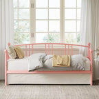 Lit de repos jumeau sans gigogne, lit de jour double en métal, support à lattes en acier robuste, pour salons, chambres à coucher, matelas à ressorts non requis