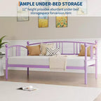 Lit de repos jumeau sans gigogne, lit de jour double en métal, support à lattes en acier robuste, pour salons, chambres à coucher, matelas à ressorts non requis