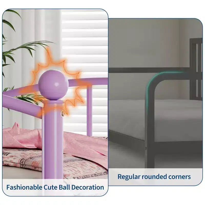 Lit de repos jumeau sans gigogne, lit de jour double en métal, support à lattes en acier robuste, pour salons, chambres à coucher, matelas à ressorts non requis