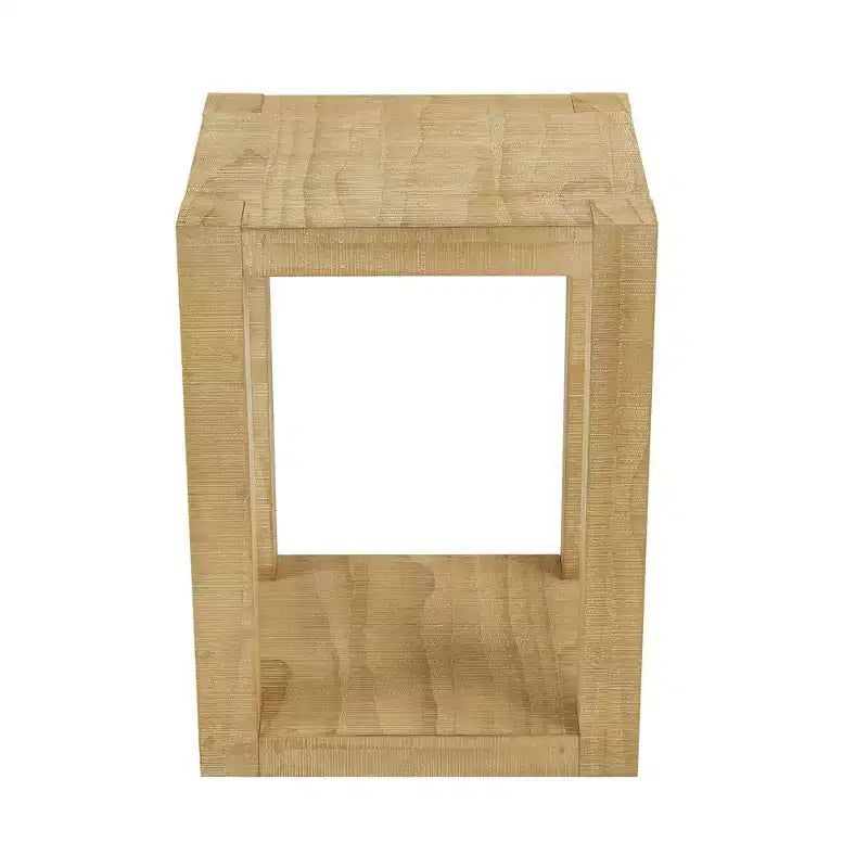 GDFStudio Celeste Table d'appoint géométrique en bois de style ferme à cadre ouvert