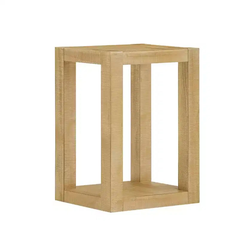 GDFStudio Celeste Table d'appoint géométrique en bois de style ferme à cadre ouvert