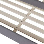 Bellemave Lit de repos double capitonné avec lit gigogne, cadre de lit de repos double en polaire Teddy, pour chambre à coucher, salon, gris