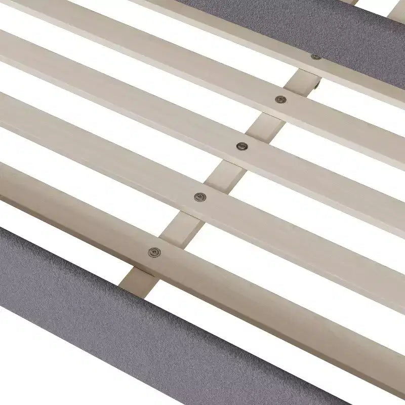 Bellemave Lit de repos double capitonné avec lit gigogne, cadre de lit de repos double en polaire Teddy, pour chambre à coucher, salon, gris