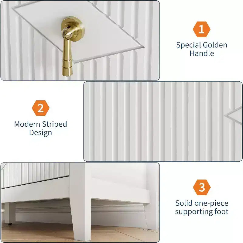 Coiffeuse de chambre à coucher avec 6 tiroirs, commode moderne de 137 cm de large avec poignées en métal, meuble de rangement en bois pour chambre, salon, couloir