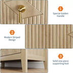 Coiffeuse de chambre à coucher avec 6 tiroirs, commode moderne de 137 cm de large avec poignées en métal, meuble de rangement en bois pour chambre, salon, couloir