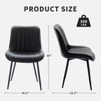 Lot de 2 chaises de salle à manger, assise rembourrée en similicuir moderne avec pieds en métal robustes, chaises d'appoint pour cuisine et salle à manger au design linéaire, marron