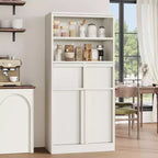 Armoire de salle de bain haute, Meuble de rangement sur pied avec portes et 2 tiroirs, Armoire de rangement haute de 130 cm pour salle de bain, salon