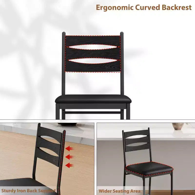 Ensemble de 2 tabourets de bar en bois hauteur comptoir avec dossier, repose-pieds et coussin épais pour îlot de cuisine ou appartement