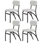 Lot de 2/4 chaises de salle à manger avec dossier rembourré en bouclette et pieds en métal pour salon, salle à manger, cuisine