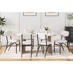 Lot de 2/4 chaises de salle à manger avec dossier rembourré en bouclette et pieds en métal pour salon, salle à manger, cuisine