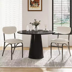 Lot de 2/4 chaises de salle à manger avec dossier rembourré en bouclette et pieds en métal pour salon, salle à manger, cuisine