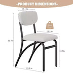 Lot de 2/4 chaises de salle à manger avec dossier rembourré en bouclette et pieds en métal pour salon, salle à manger, cuisine