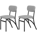 Lot de 2/4 chaises de salle à manger avec dossier rembourré en bouclette et pieds en métal pour salon, salle à manger, cuisine