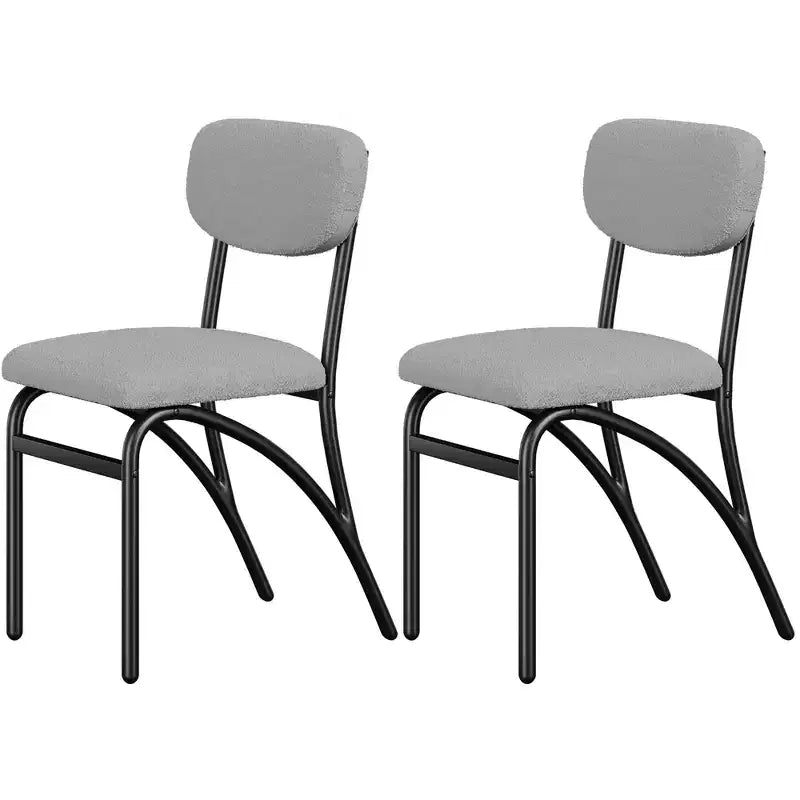Lot de 2/4 chaises de salle à manger avec dossier rembourré en bouclette et pieds en métal pour salon, salle à manger, cuisine