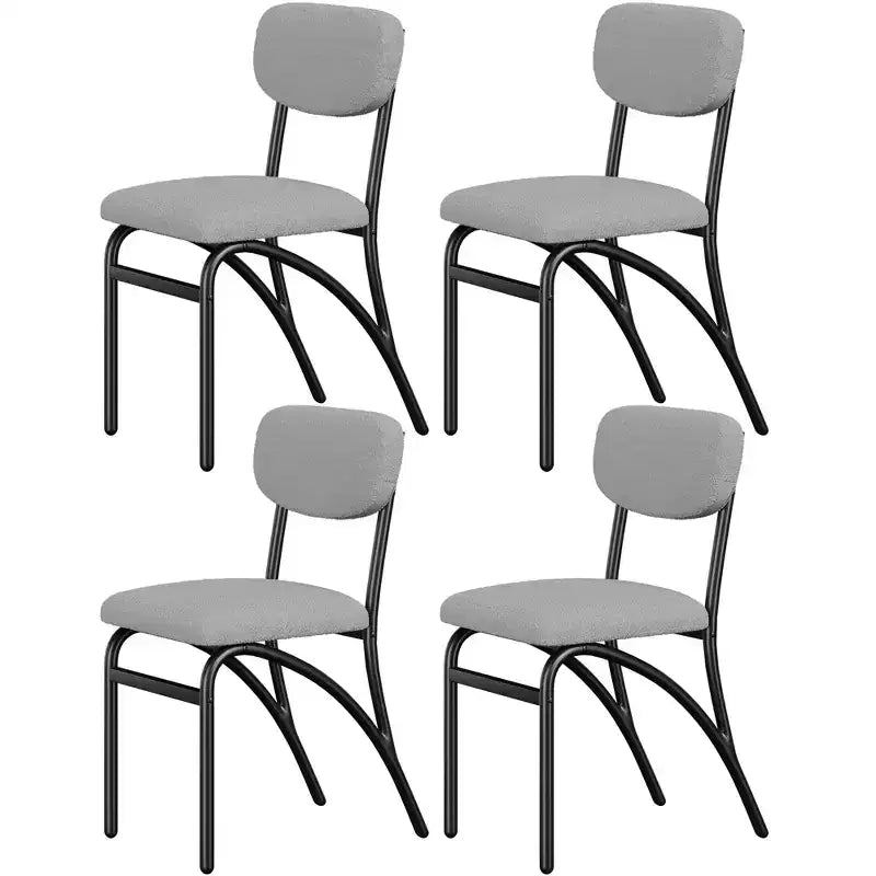 Lot de 2/4 chaises de salle à manger avec dossier rembourré en bouclette et pieds en métal pour salon, salle à manger, cuisine
