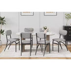 Lot de 2/4 chaises de salle à manger avec dossier rembourré en bouclette et pieds en métal pour salon, salle à manger, cuisine