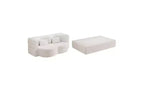 EHMKNP Canapé de sol moderne avec 2 oreillers, convertible en lit de repos rembourré en tissu Teddy, pour salon