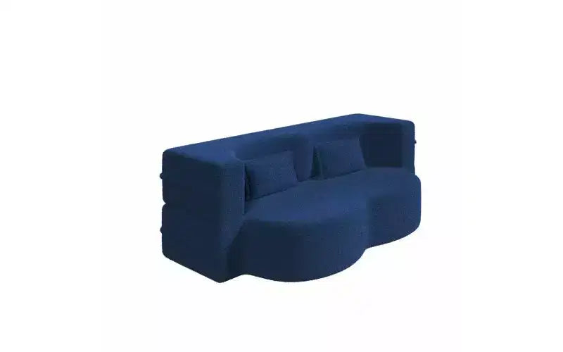 EHMKNP Canapé de sol moderne avec 2 oreillers, convertible en lit de repos rembourré en tissu Teddy, pour salon