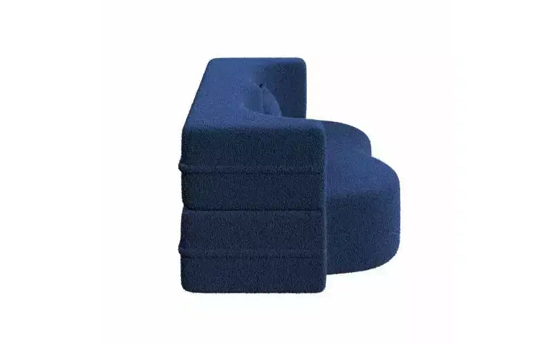 EHMKNP Canapé de sol moderne avec 2 oreillers, convertible en lit de repos rembourré en tissu Teddy, pour salon