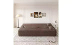 EHMKNP Canapé de sol moderne avec 2 oreillers, convertible en lit de repos rembourré en tissu Teddy, pour salon
