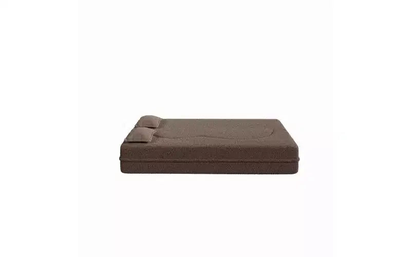 EHMKNP Canapé de sol moderne avec 2 oreillers, convertible en lit de repos rembourré en tissu Teddy, pour salon