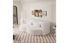 EHMKNP Canapé de sol moderne avec 2 oreillers, convertible en lit de repos rembourré en tissu Teddy, pour salon