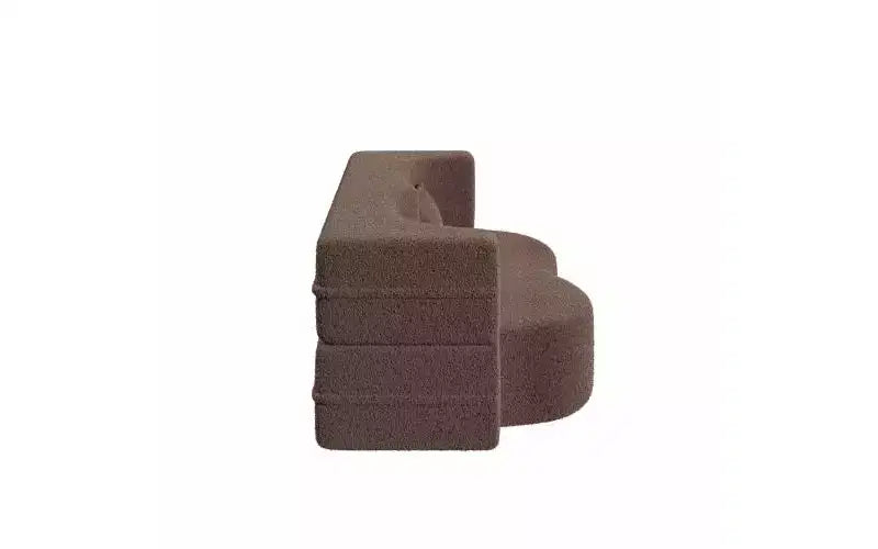 EHMKNP Canapé de sol moderne avec 2 oreillers, convertible en lit de repos rembourré en tissu Teddy, pour salon