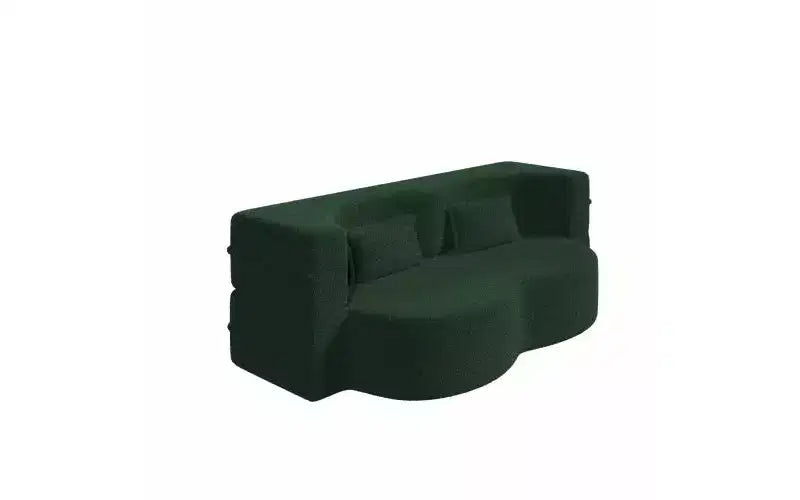 EHMKNP Canapé de sol moderne avec 2 oreillers, convertible en lit de repos rembourré en tissu Teddy, pour salon