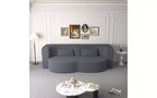 EHMKNP Canapé de sol moderne avec 2 oreillers, convertible en lit de repos rembourré en tissu Teddy, pour salon