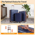 Ensemble de bagages rigides 3 pièces (20/24/28 pouces), ensemble de valises rigides légères avec roulettes multidirectionnelles, bagages cabine et soute extensibles