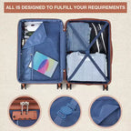 Ensemble de bagages rigides 3 pièces (20/24/28 pouces), ensemble de valises rigides légères avec roulettes multidirectionnelles, bagages cabine et soute extensibles