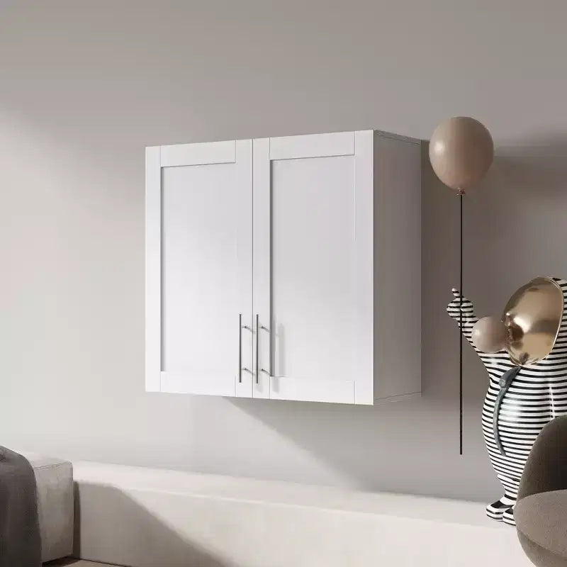 GDFStudio Silvain Armoire de rangement murale moderne empilable de 31,5 po avec 2 portes et 1 étagère réglable