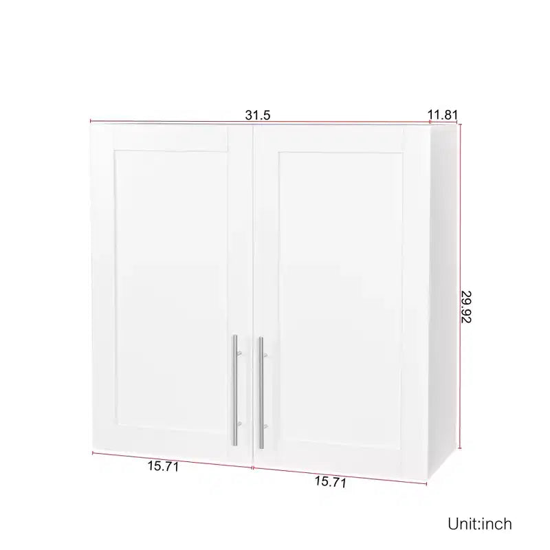 GDFStudio Silvain Armoire de rangement murale moderne empilable de 31,5 po avec 2 portes et 1 étagère réglable