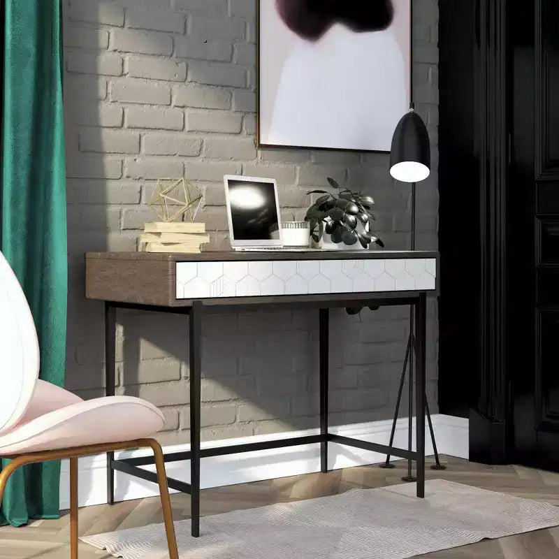 GDFStudio Moulton Modern 39 Computer Desk with Metal Legs