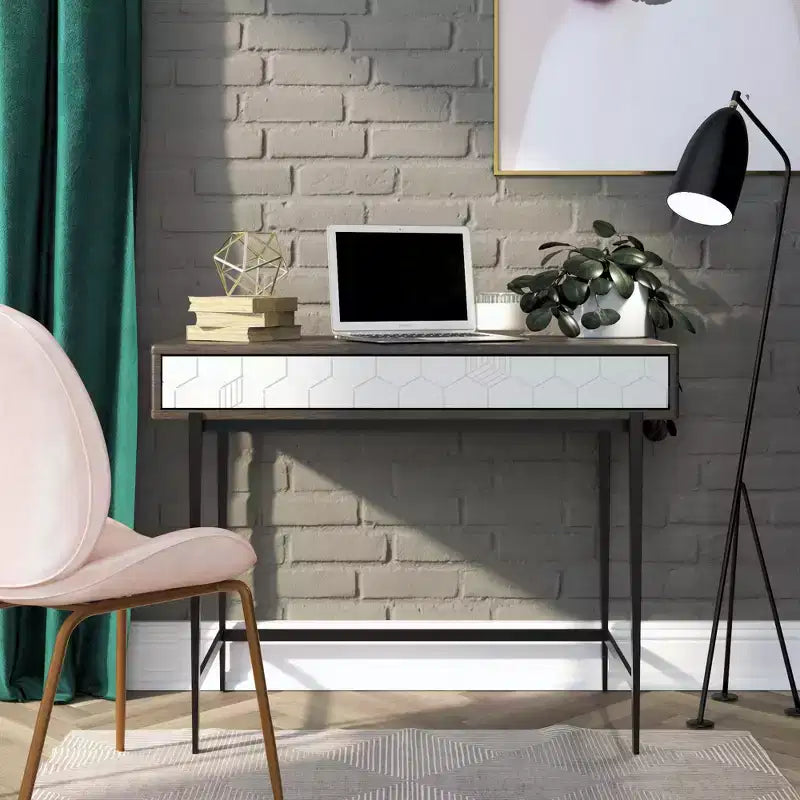 GDFStudio Moulton – Bureau informatique moderne de 99 cm avec pieds en métal