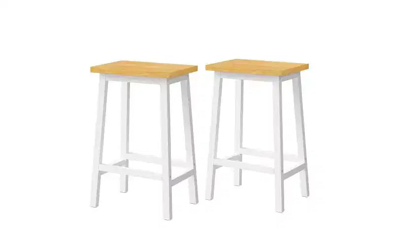 EHMKNP Lot de 2 chaises de bar de 65 cm de haut, tabourets de comptoir de cuisine avec repose-pieds, tabourets de ferme pour salle à manger, cuisine, comptoir