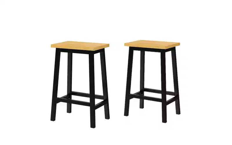 EHMKNP Lot de 2 chaises de bar de 65 cm de haut, tabourets de comptoir de cuisine avec repose-pieds, tabourets de ferme pour salle à manger, cuisine, comptoir