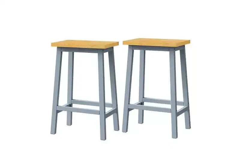 EHMKNP Lot de 2 chaises de bar de 65 cm de haut, tabourets de comptoir de cuisine avec repose-pieds, tabourets de ferme pour salle à manger, cuisine, comptoir
