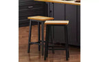 EHMKNP 25.6 Tall Set of 2 Bar Chairs, Kitchen Counter Stools with Footrests, Farmhouse Stools for Dining Room, Kitchen, Counter