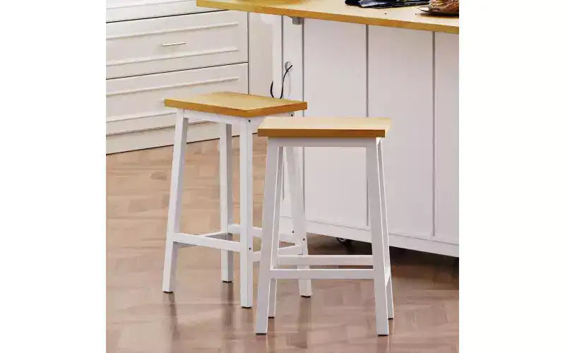 EHMKNP Lot de 2 chaises de bar de 65 cm de haut, tabourets de comptoir de cuisine avec repose-pieds, tabourets de ferme pour salle à manger, cuisine, comptoir