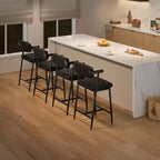 Lot de 2/4 tabourets de bar à hauteur de comptoir avec dossier et assise large rembourrée pour îlot de cuisine, montage facile