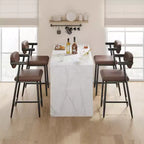 Lot de 2/4 tabourets de bar à hauteur de comptoir avec dossier et assise large rembourrée pour îlot de cuisine, montage facile