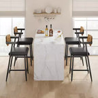 Lot de 2/4 tabourets de bar à hauteur de comptoir avec dossier et assise large rembourrée pour îlot de cuisine, montage facile