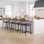 Lot de 2/4 tabourets de bar à hauteur de comptoir avec dossier et assise large rembourrée pour îlot de cuisine, montage facile