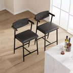 Lot de 2/4 tabourets de bar à hauteur de comptoir avec dossier et assise large rembourrée pour îlot de cuisine, montage facile