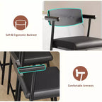 Lot de 2/4 tabourets de bar à hauteur de comptoir avec dossier et assise large rembourrée pour îlot de cuisine, montage facile