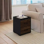 HOMLUX Table de Chevet Moderne à 2 Tiroirs Table d'Appoint Marron