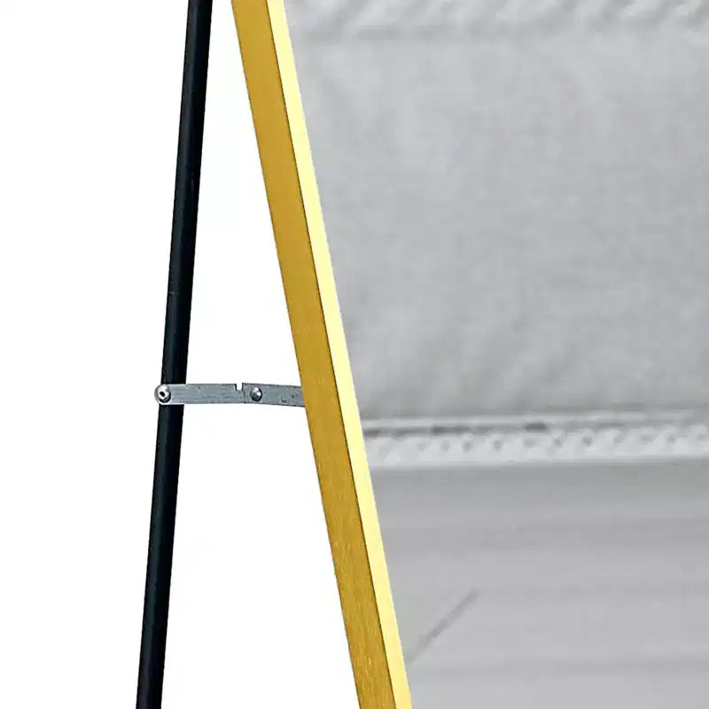 Miroir pleine longueur Okak 59*15,7 pouces avec cadre en alliage d'aluminium, miroir corporel avec support en métal, miroir de sol pour chambre à coucher, entrée, dressing, doré