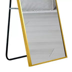 Miroir pleine longueur Okak 59*15,7 pouces avec cadre en alliage d'aluminium, miroir corporel avec support en métal, miroir de sol pour chambre à coucher, entrée, dressing, doré